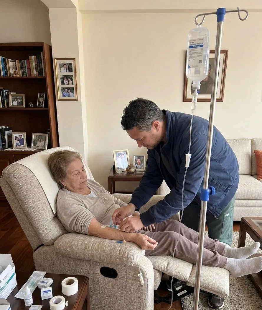 Sueroterapia domiciliaria aplicada a paciente adulto mayor